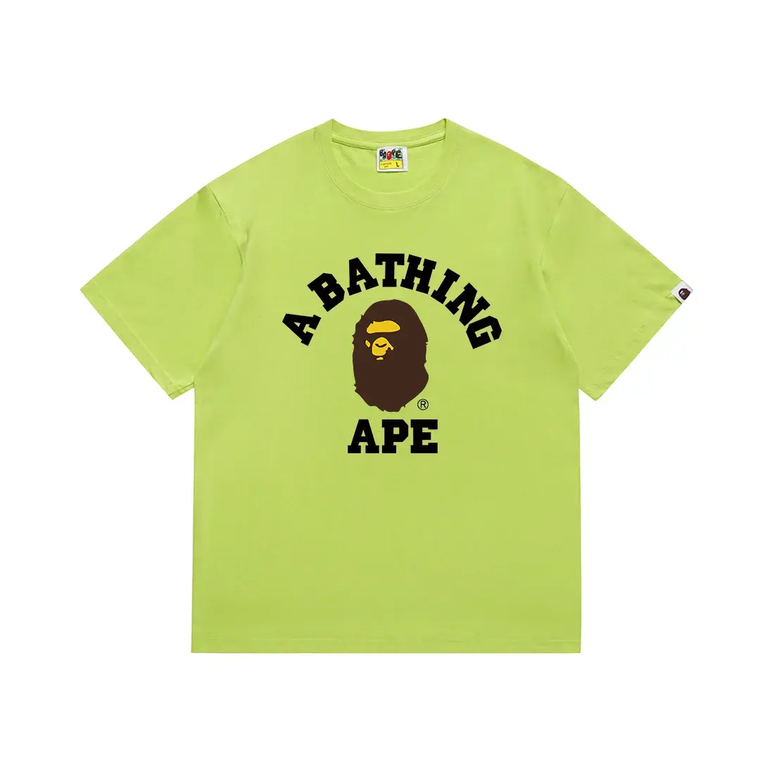 A Bathing Ape College Tee Fluorescent Green