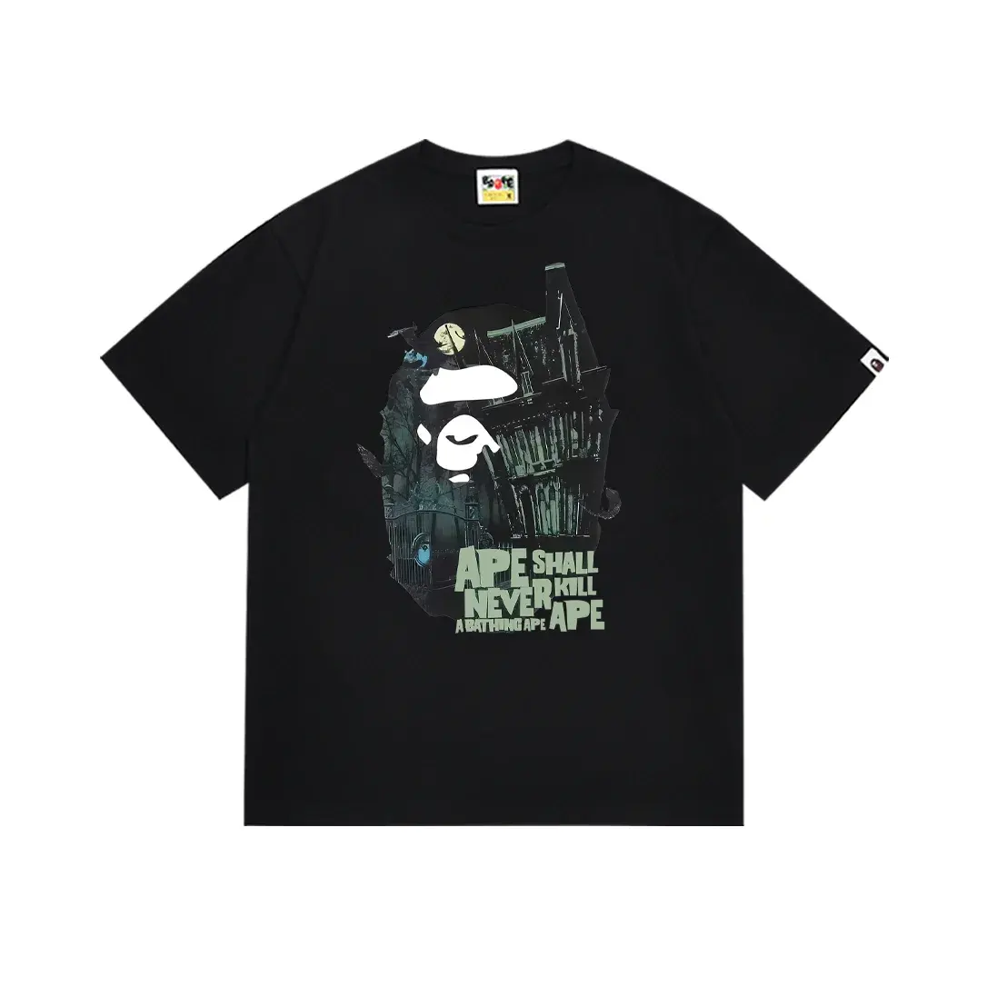 A Bathing Ape Haunted House Ape Head T-Shirt Black