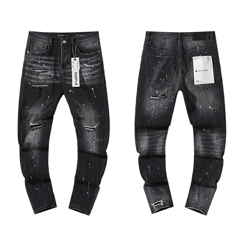 Purple Brand P001 Black Paint Splatter Jeans