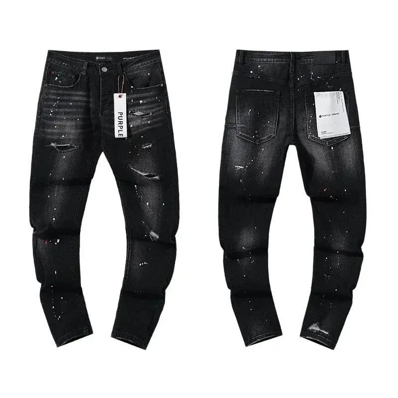 Purple Brand P001 Black Wash Paint Splatter Jeans