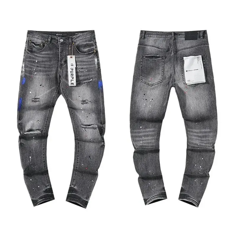 Purple Brand P001 Grey Paint Splatter Jeans
