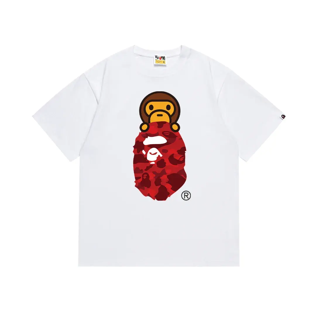 A Bathing Ape Baby Milo Red Camo White T-Shirt