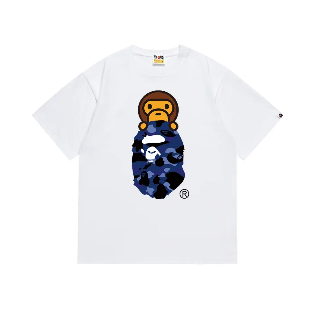 A Bathing Ape Baby Milo Blue Camo White T-Shirt