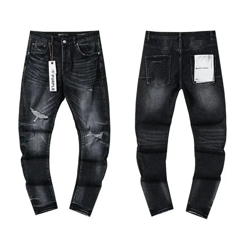 Purple Brand Distressed Wash Jeans Black