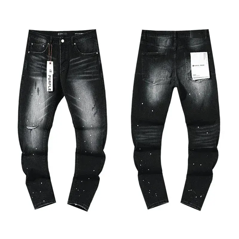 Purple Brand Paint Splatter Jeans Black