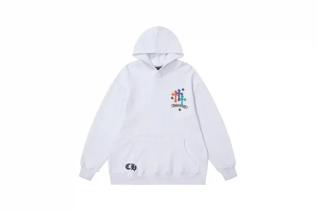 Chrome Hearts White Multi-Color Cross Hoodie