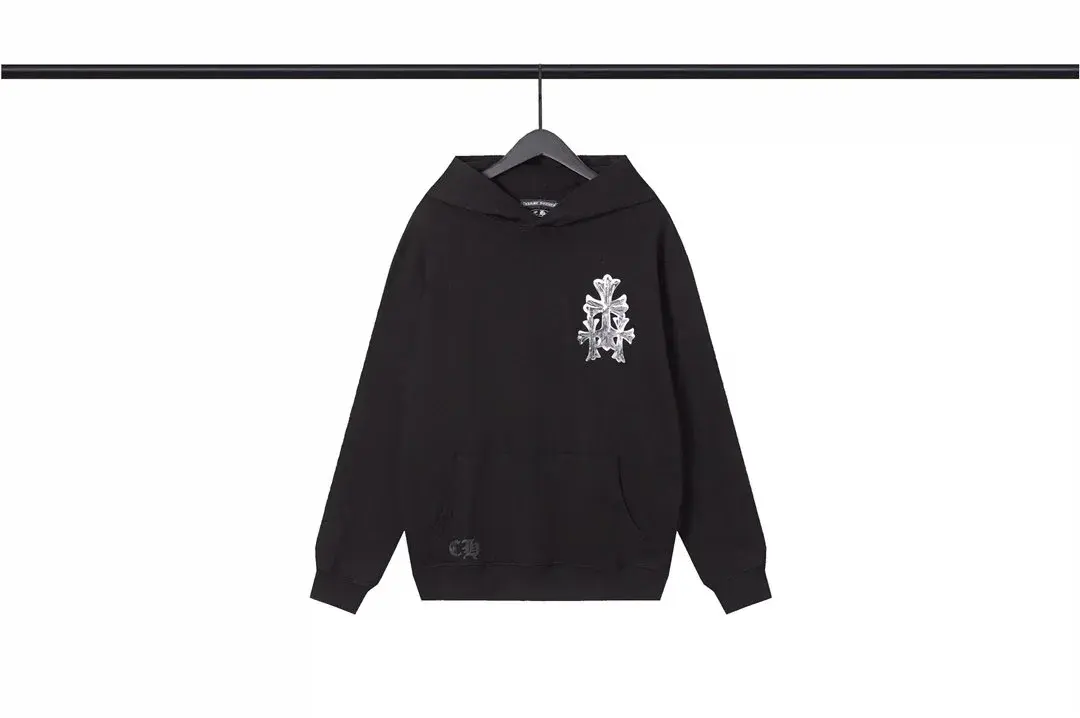 Chrome Hearts Metallic Cross Chest Black Hoodie