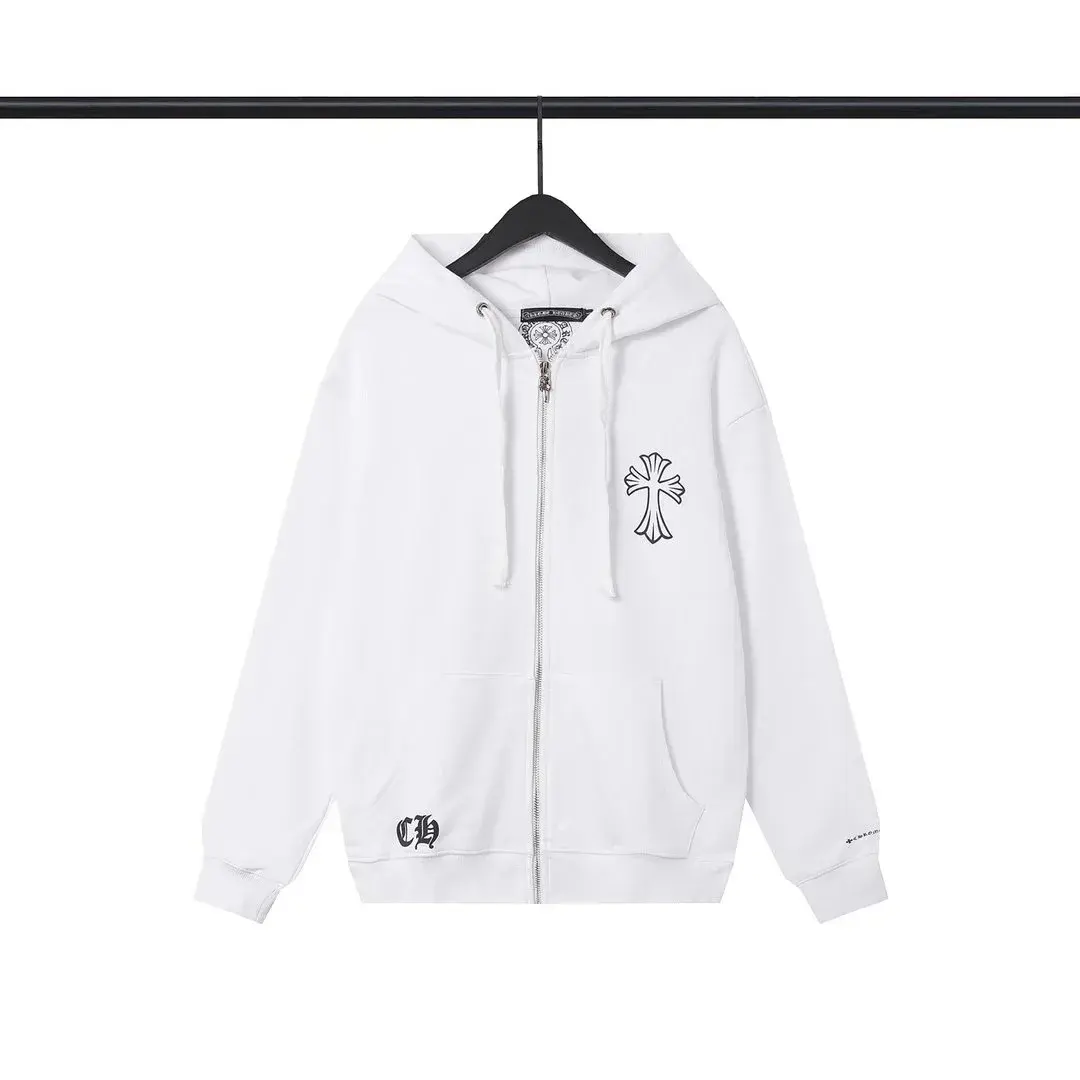 Chrome Hearts White Cross Zip Hoodie