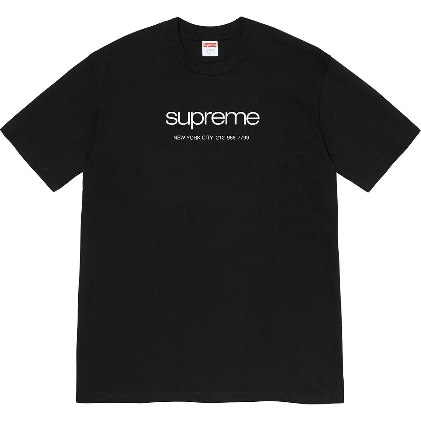 Supreme New York City Phone Number Tee Black