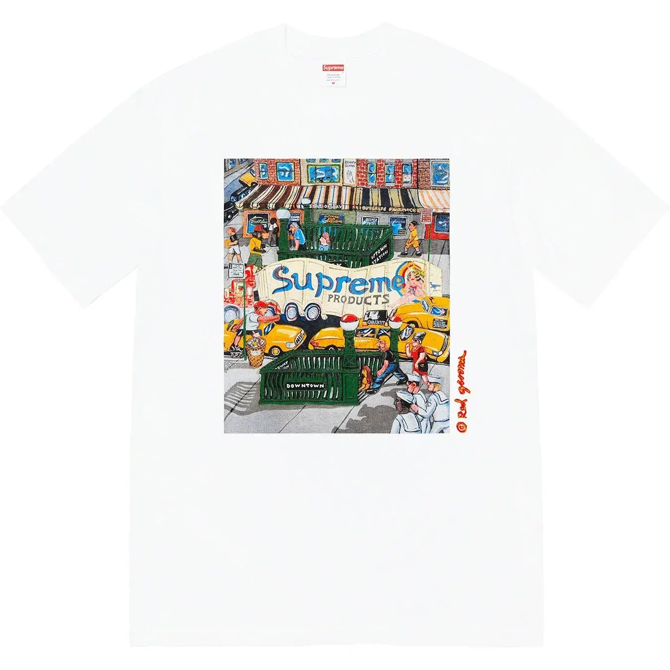 Supreme Red Grooms Downtown T-Shirt White