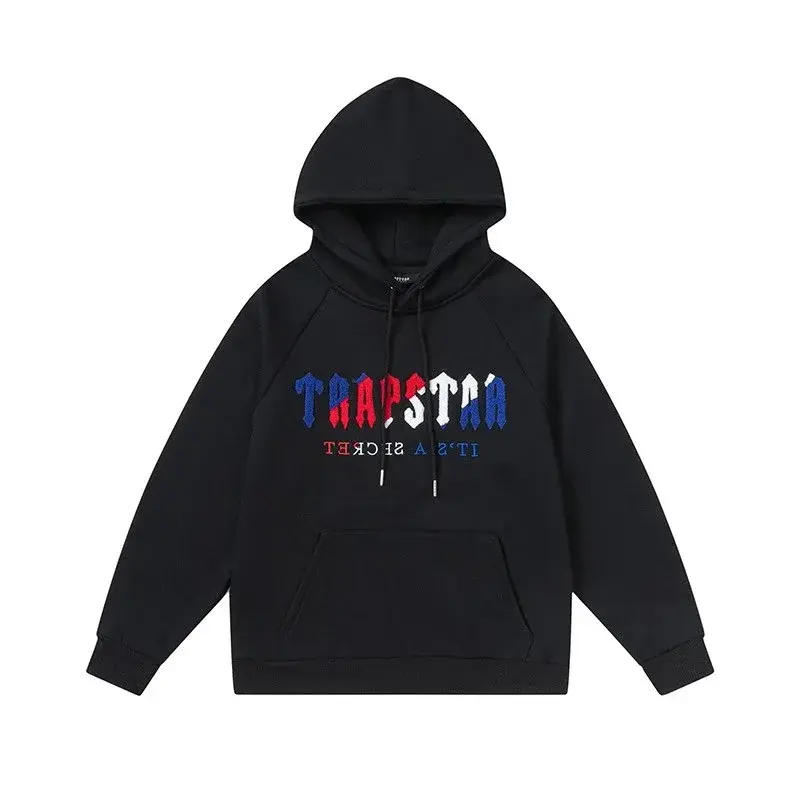 Trapstar Chenille Decoded Hooded Sweatshirt Black Red Blue