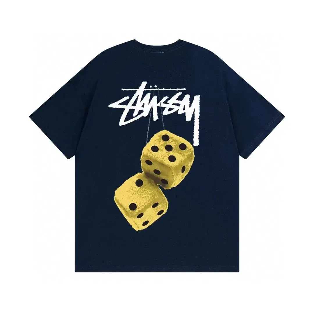 Stüssy Fuzzy Dice T-Shirt Navy Blue