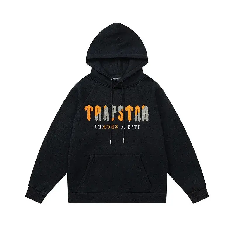 Trapstar Irongate Arch Hoodie Black Orange