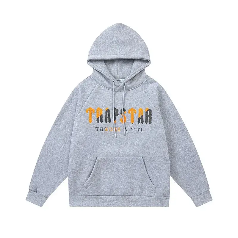 Trapstar Irongate Arch Hoodie Grey Orange