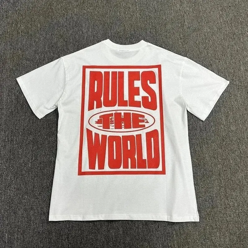 Unbranded Rules The World Graphic T-Shirt White Red