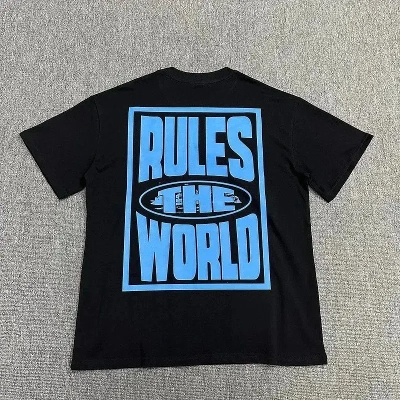 Unbranded Rules The World Graphic T-Shirt Black Blue