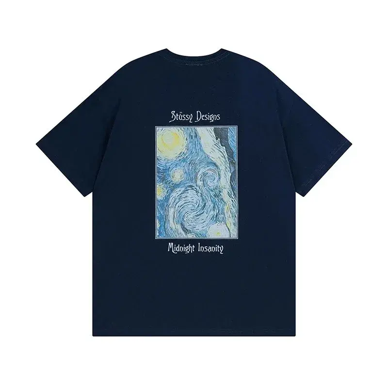 Stussy Designs Starry Night T-Shirt Navy Blue