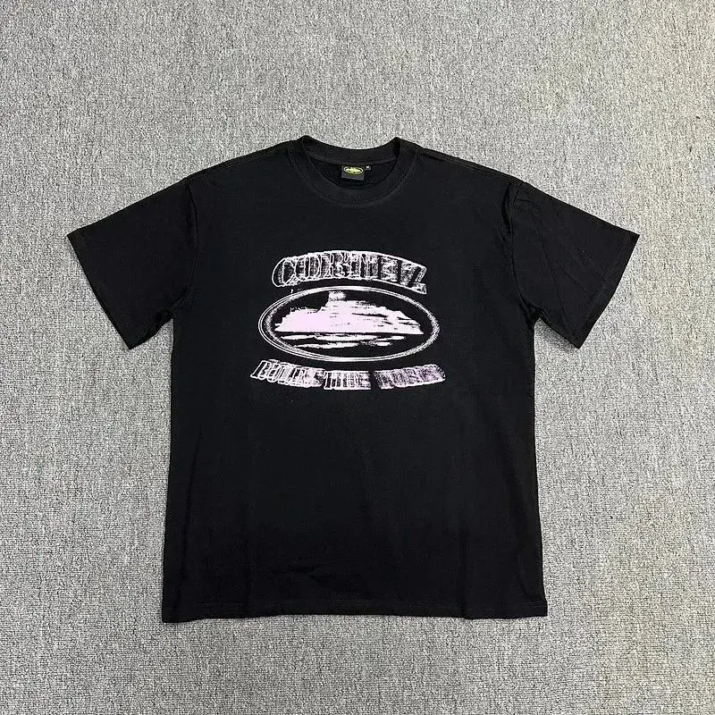 Corteiz Rules The World T-Shirt Black and Pink