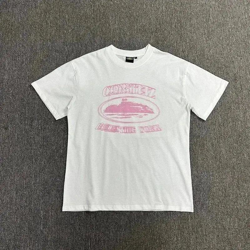 Corteiz Rules The World T-Shirt White and Pink