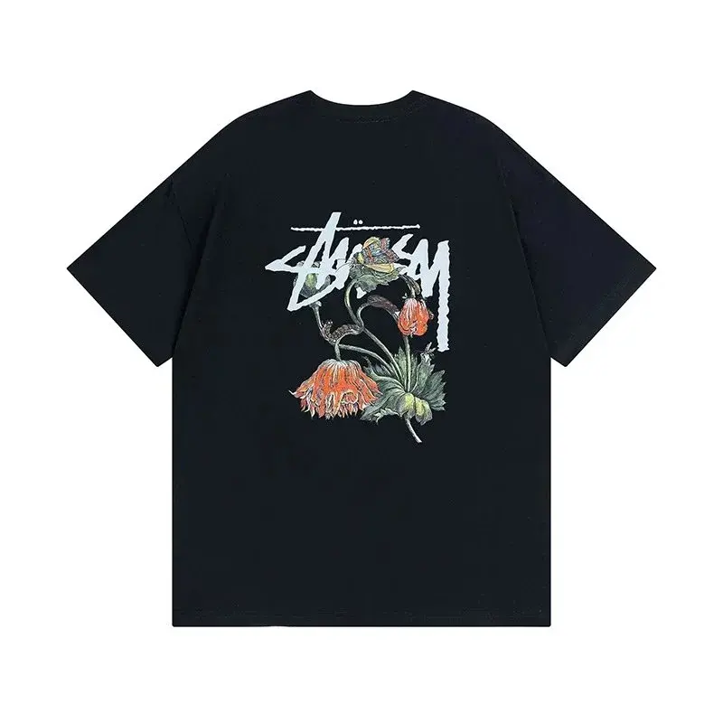 Stüssy Floral Black T-Shirt