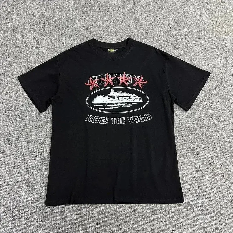 Corteiz Rules The World Island Black T-Shirt