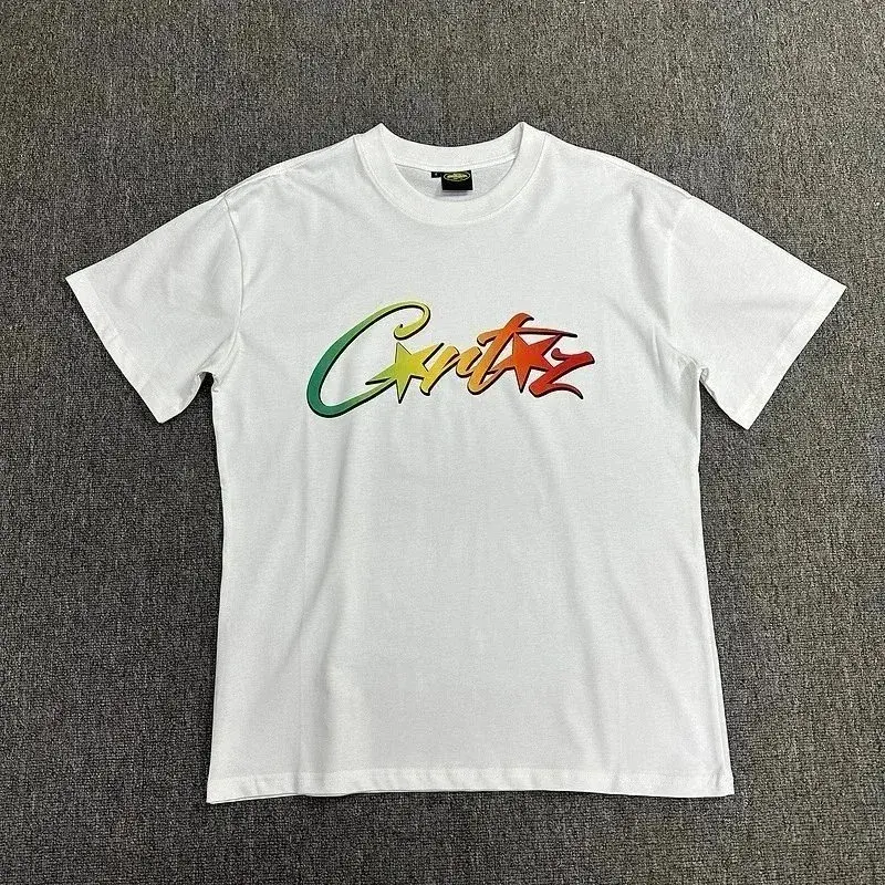 Corteiz Rainbow Script White T-Shirt