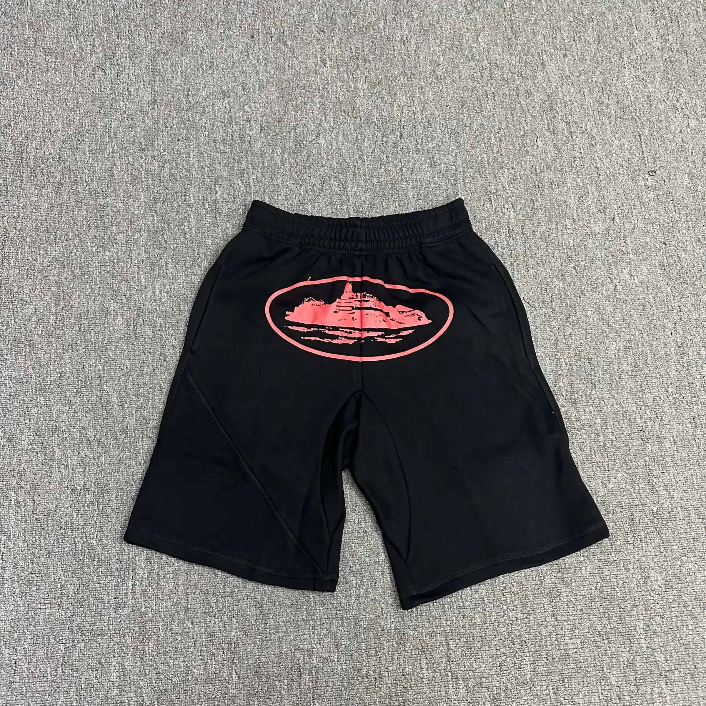Corteiz Island Shorts Black Pink
