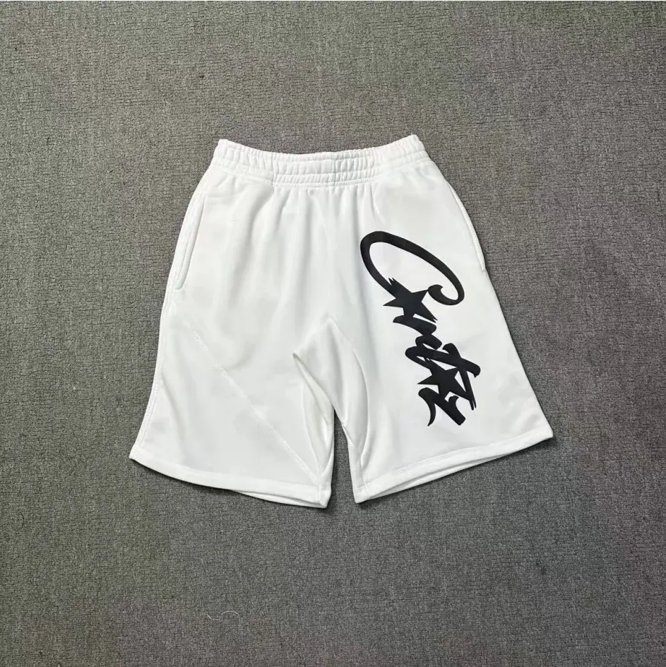 Corteiz Script Logo Shorts White