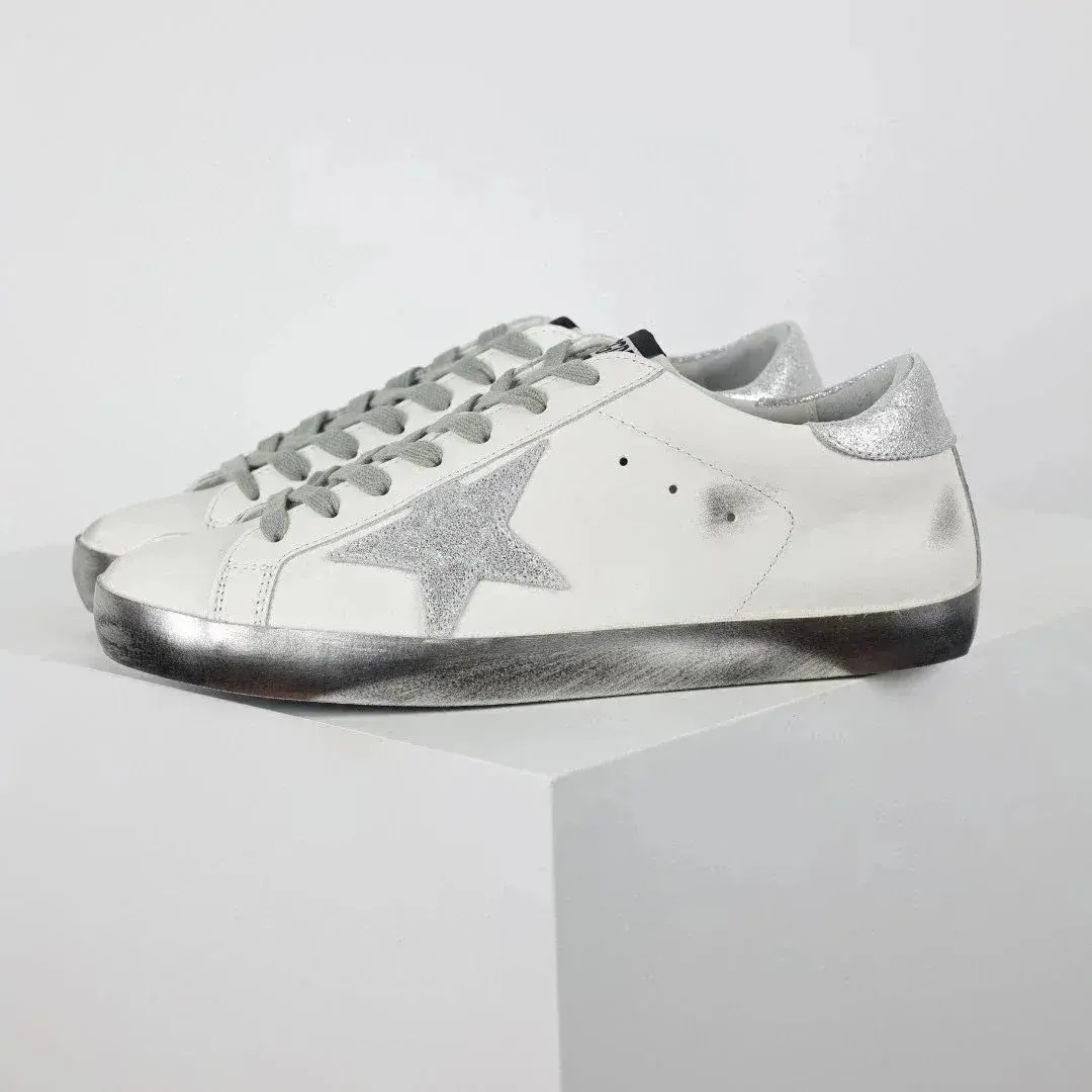 Golden Goose Superstar Silver Sole White