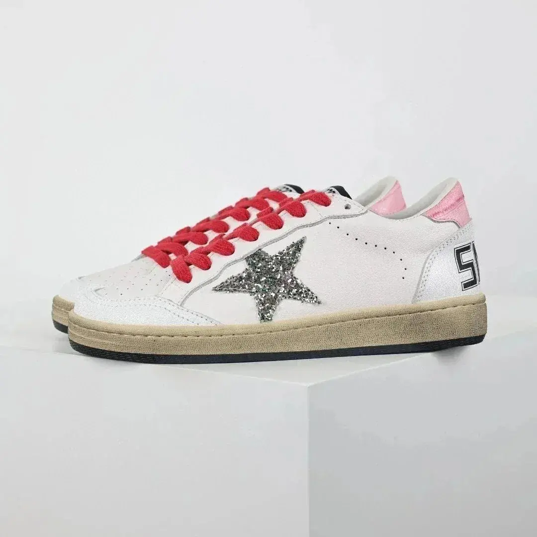 Golden Goose Ball Star Pink White