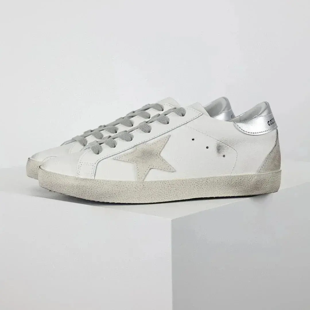 Golden Goose Superstar White Silver
