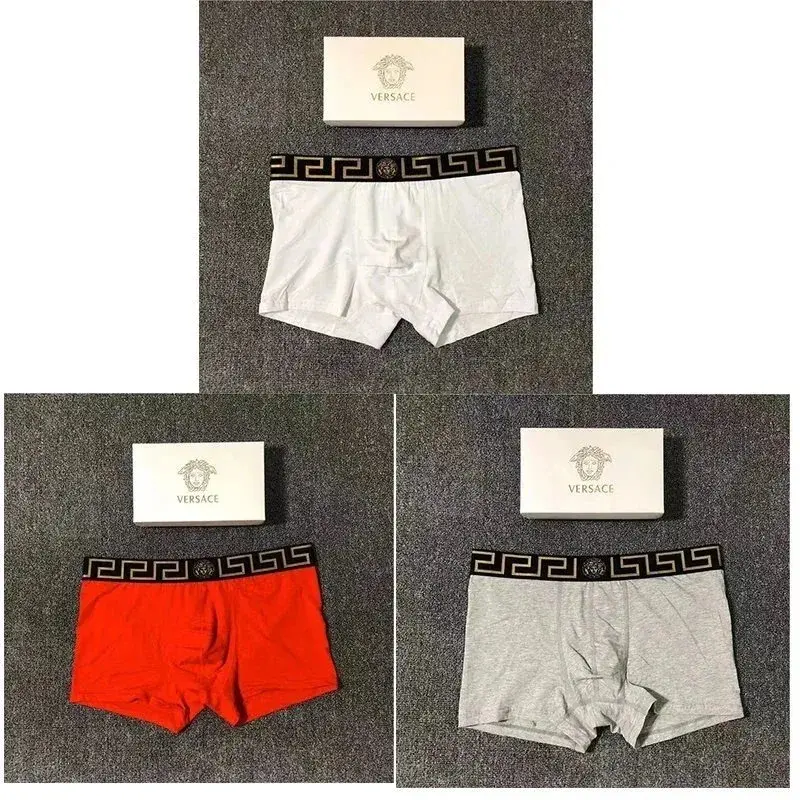 Versace Greca Boxer Briefs Trio White Red Gray