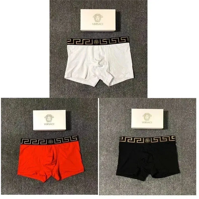 Versace Greca Boxer Briefs Trio White Red Black