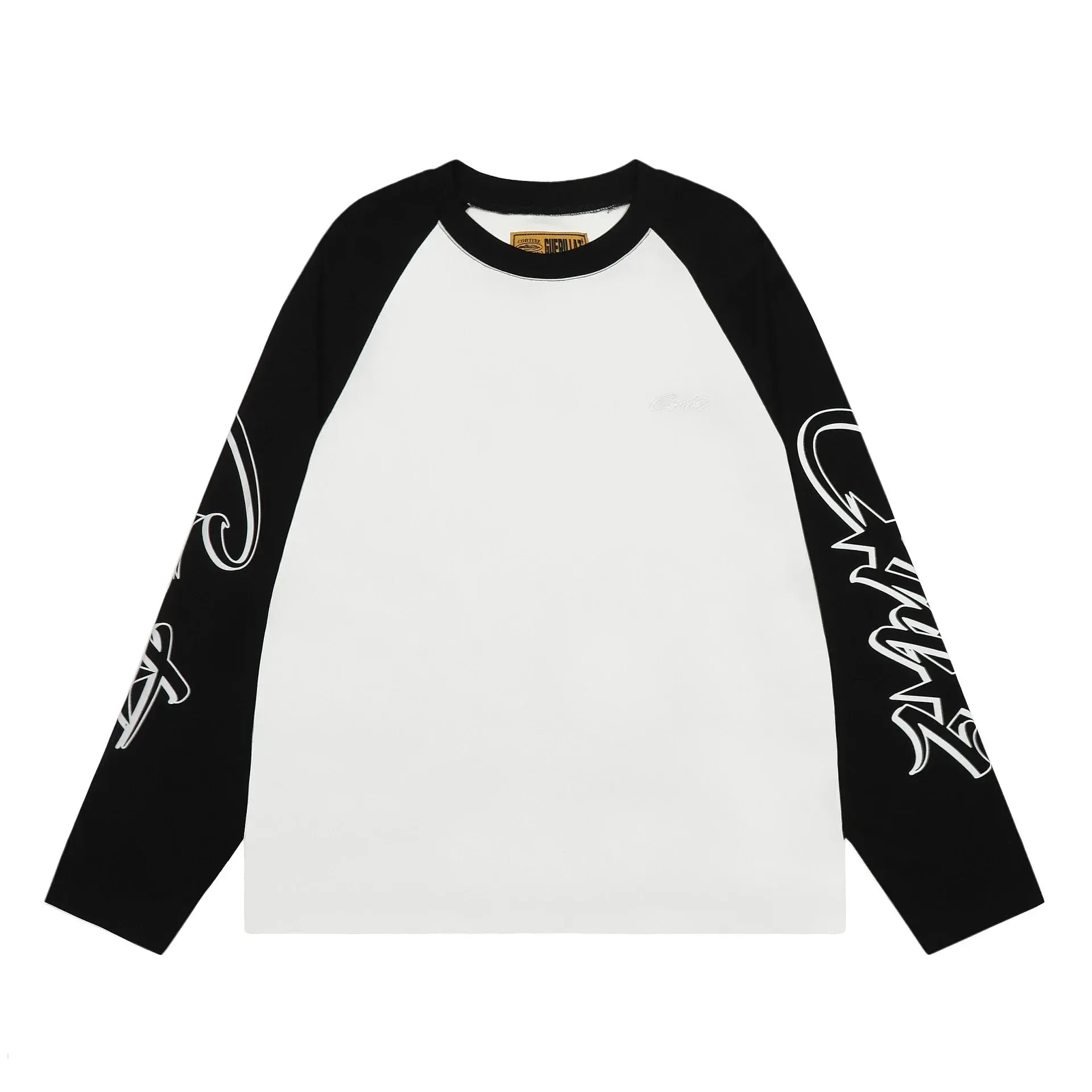 Corteiz Raglan Sleeve Long Sleeve T-Shirt Black White