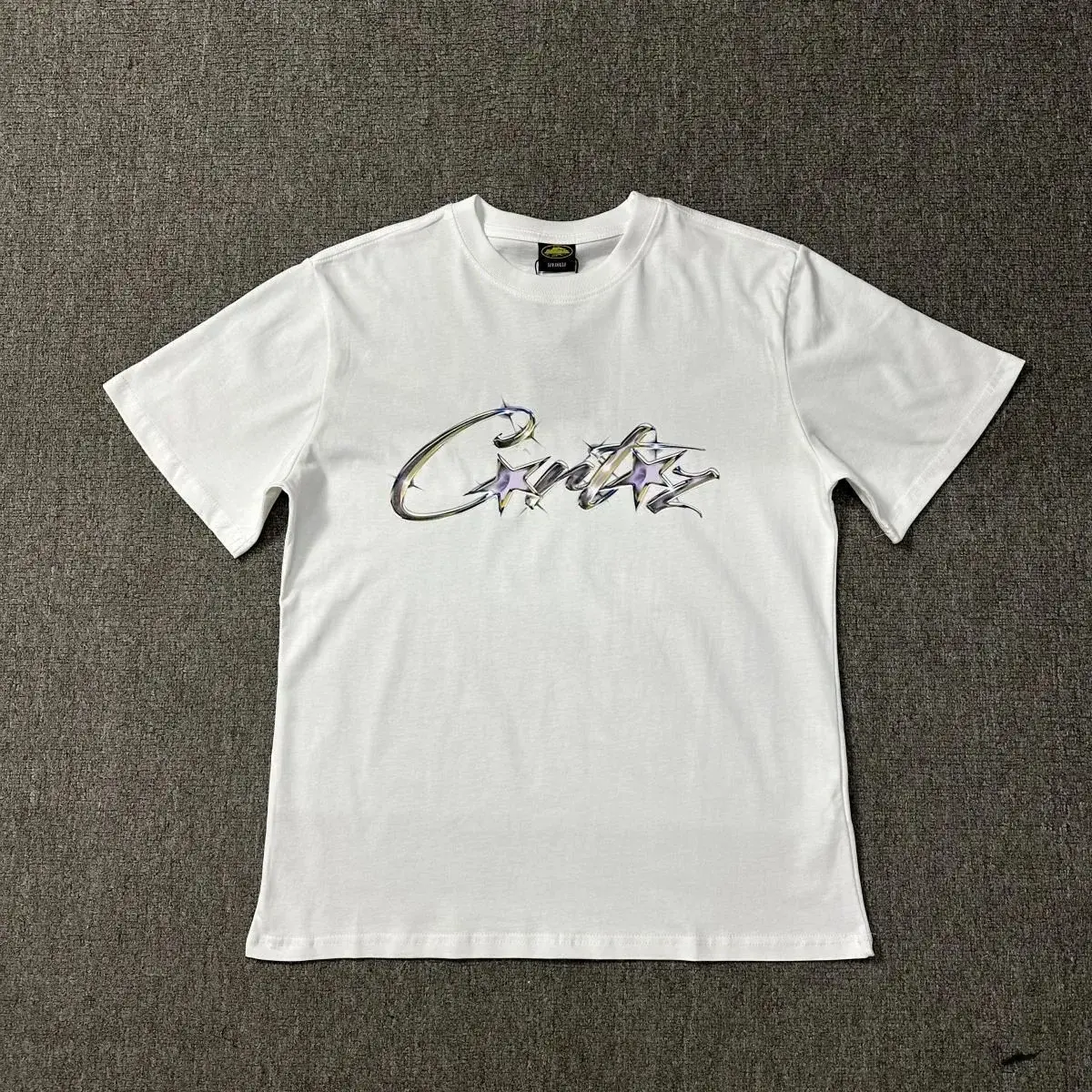 Corteiz Chrome Star Logo T-Shirt White