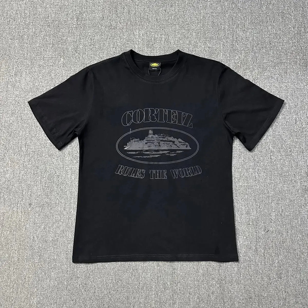 Corteiz Alcatraz Rules The World T-Shirt Black and Grey