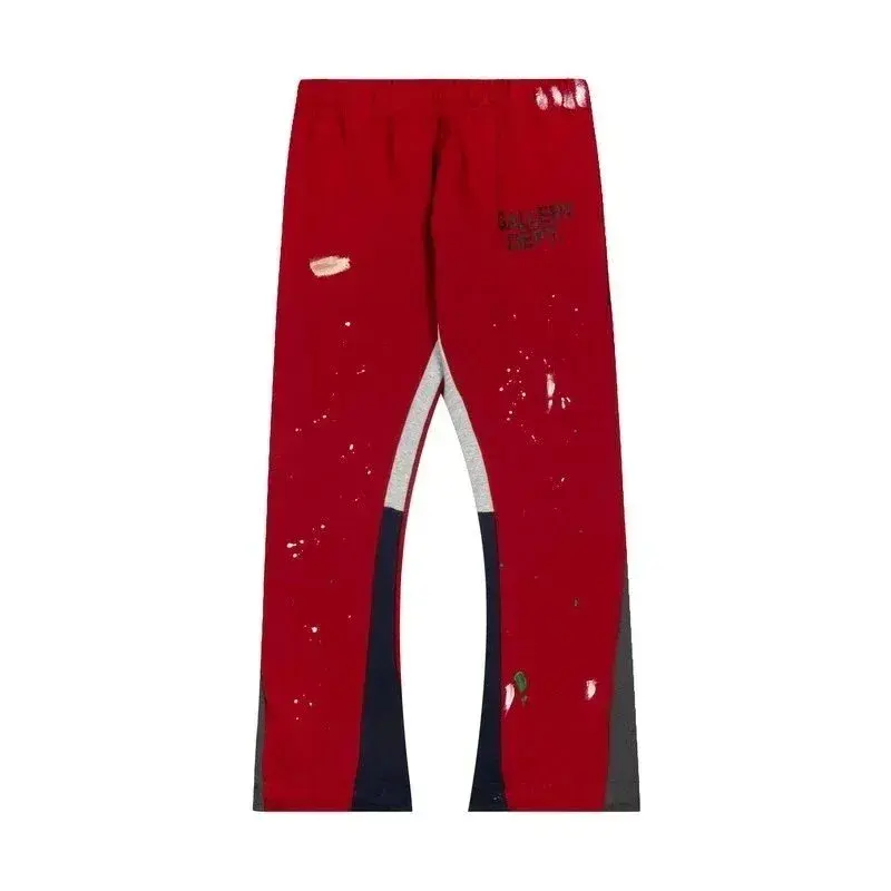 Gallery Dept. Painted Flared Casual Trousers Red