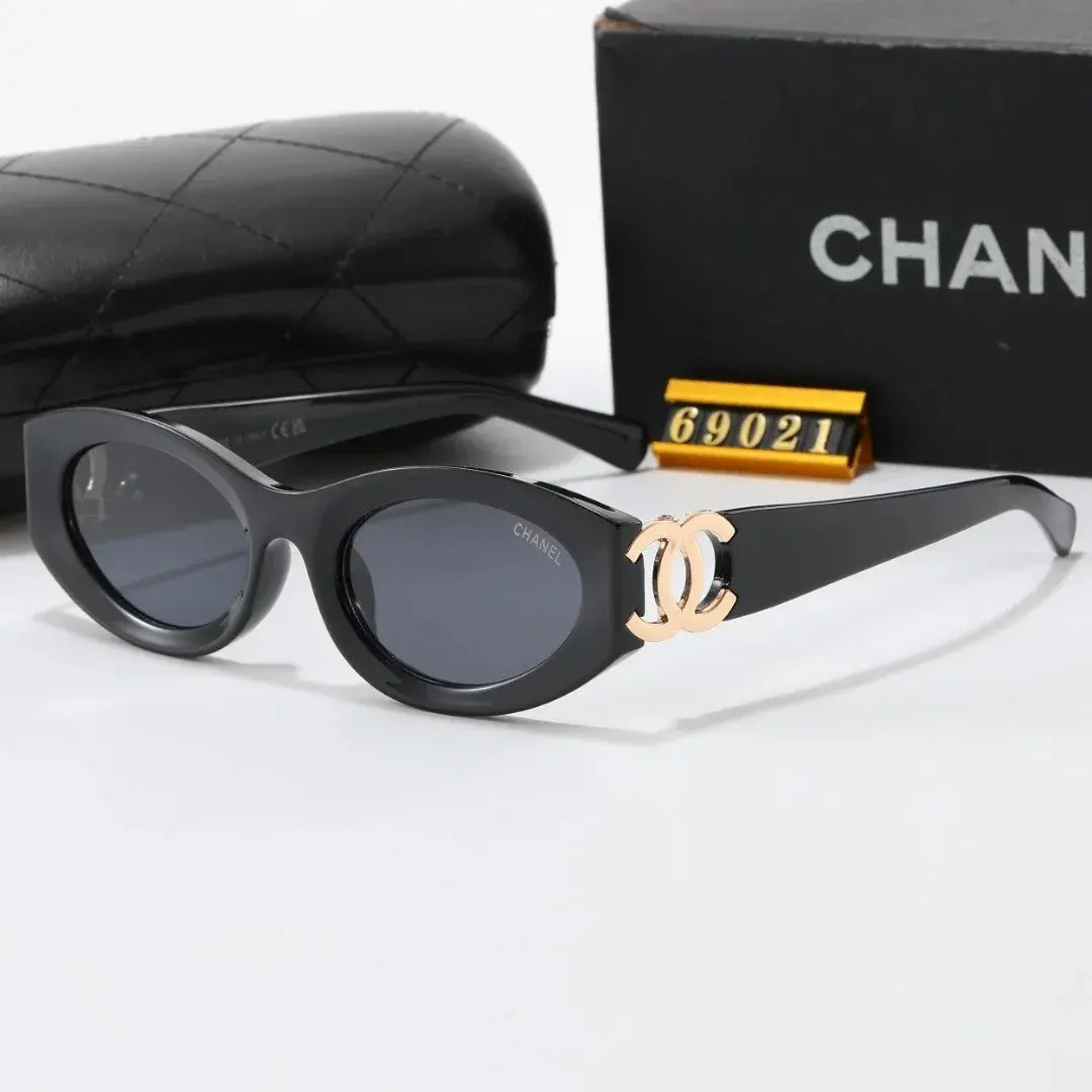 Chanel Oval Sunglasses Black