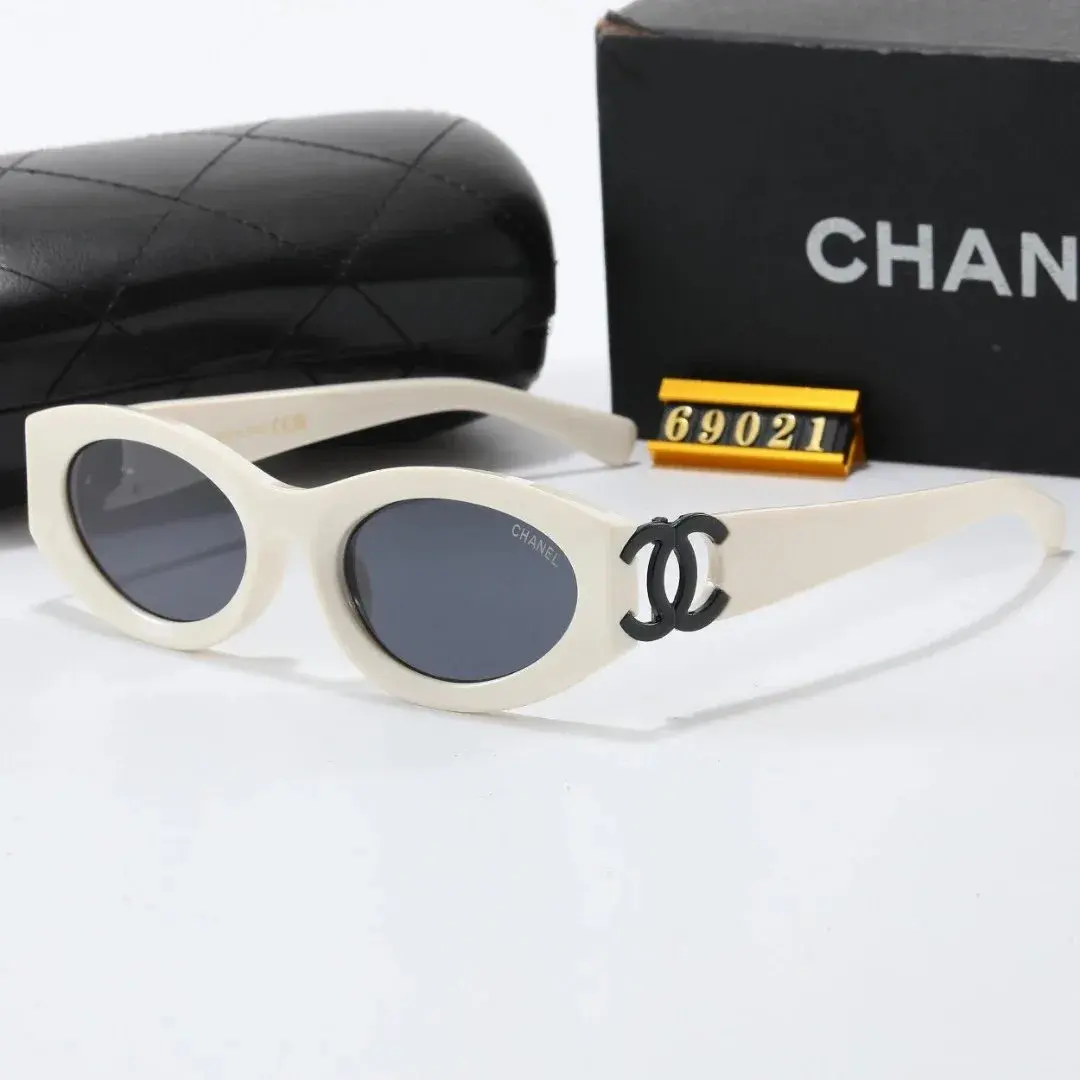 Chanel Oval Sunglasses Off White