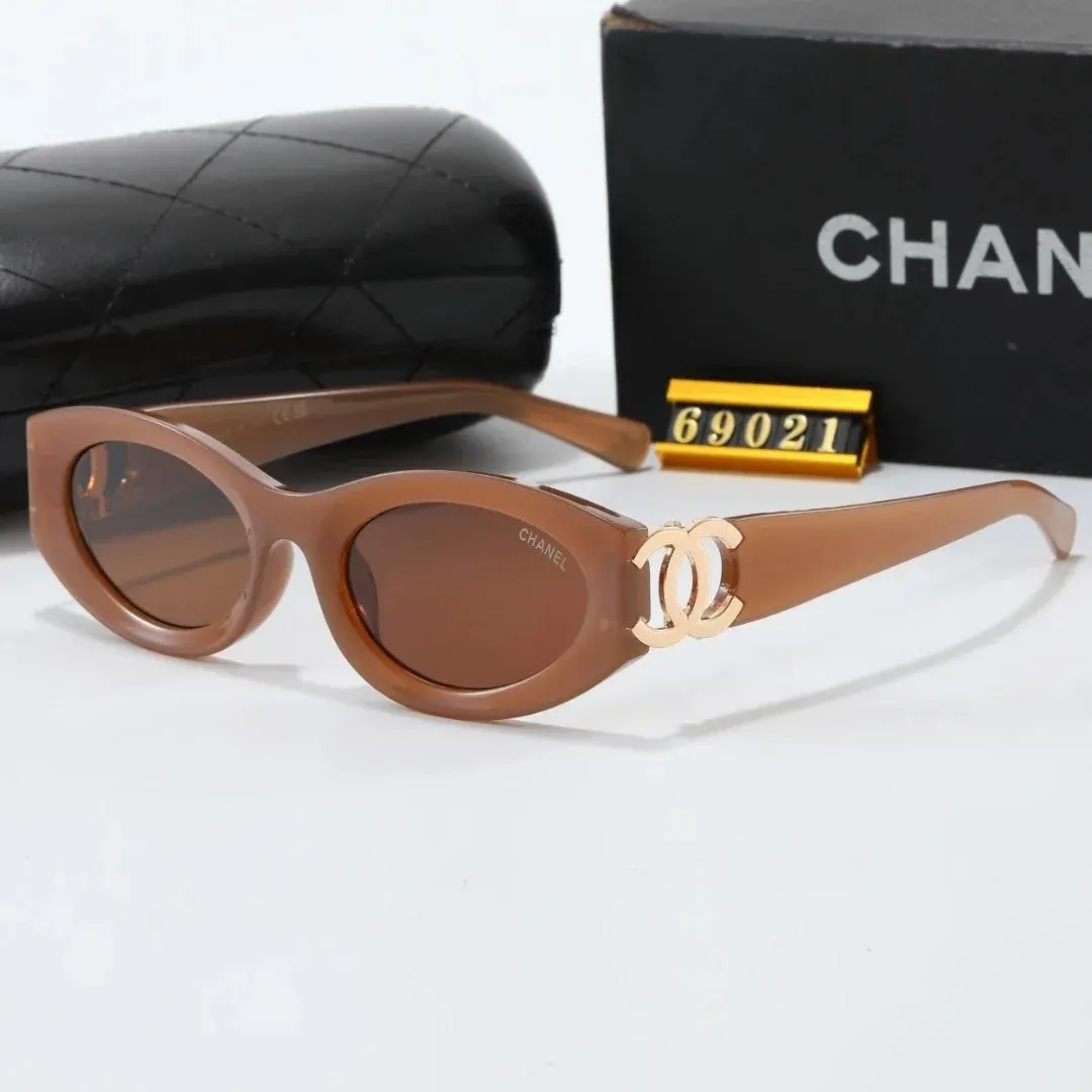 Chanel Oval Sunglasses Brown