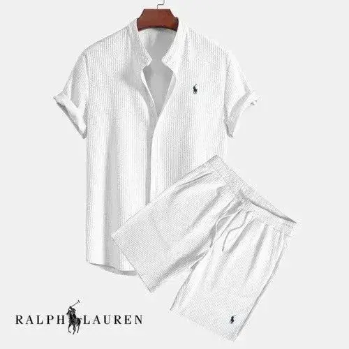 Ralph Lauren Short Sleeve Shirt and Shorts Set White