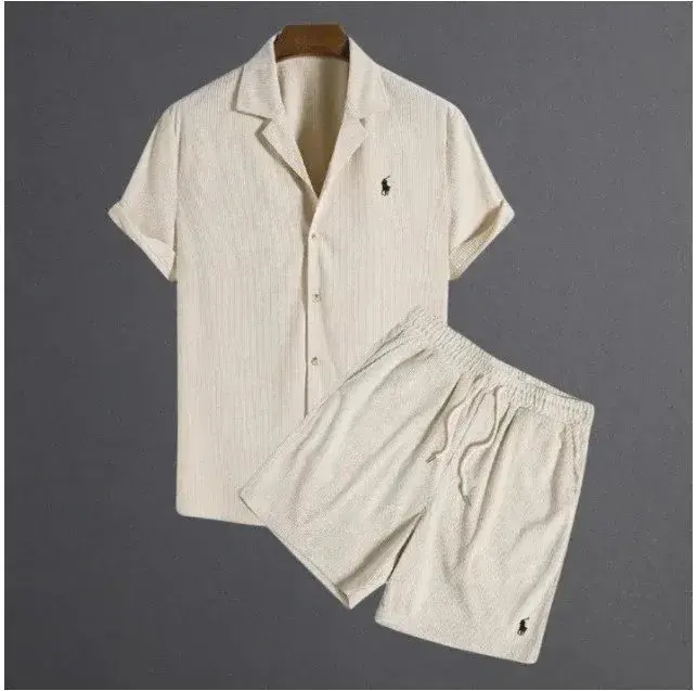 Polo Ralph Lauren Short Sleeve Shirt and Shorts Set Beige