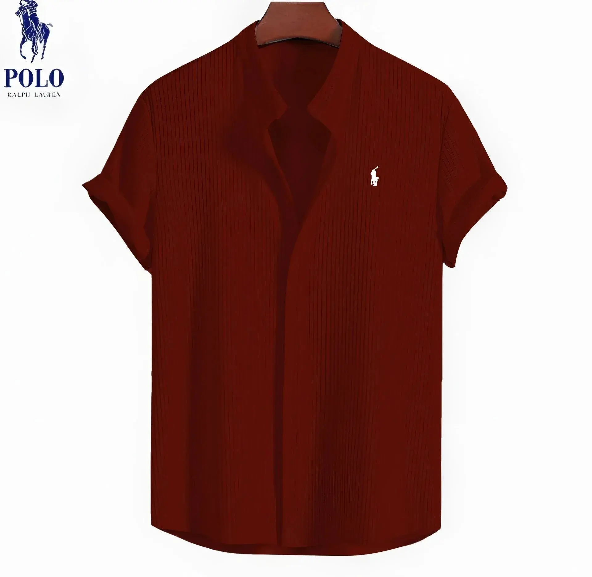 Polo Ralph Lauren Ribbed Short Sleeve Shirt Burgundy