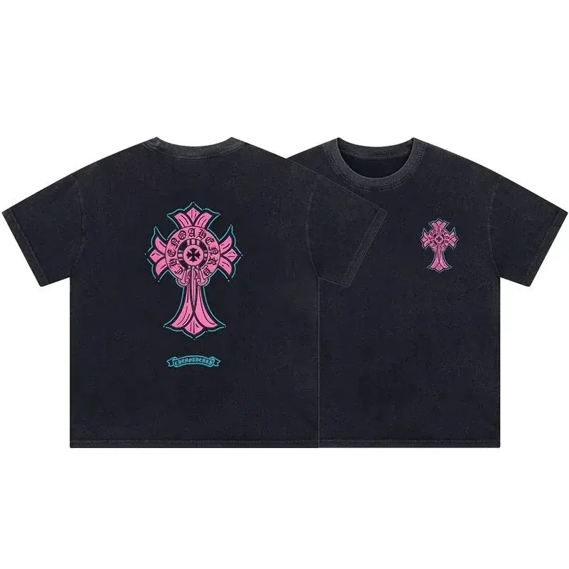Chrome Hearts Pink Dagger Cross T-Shirt