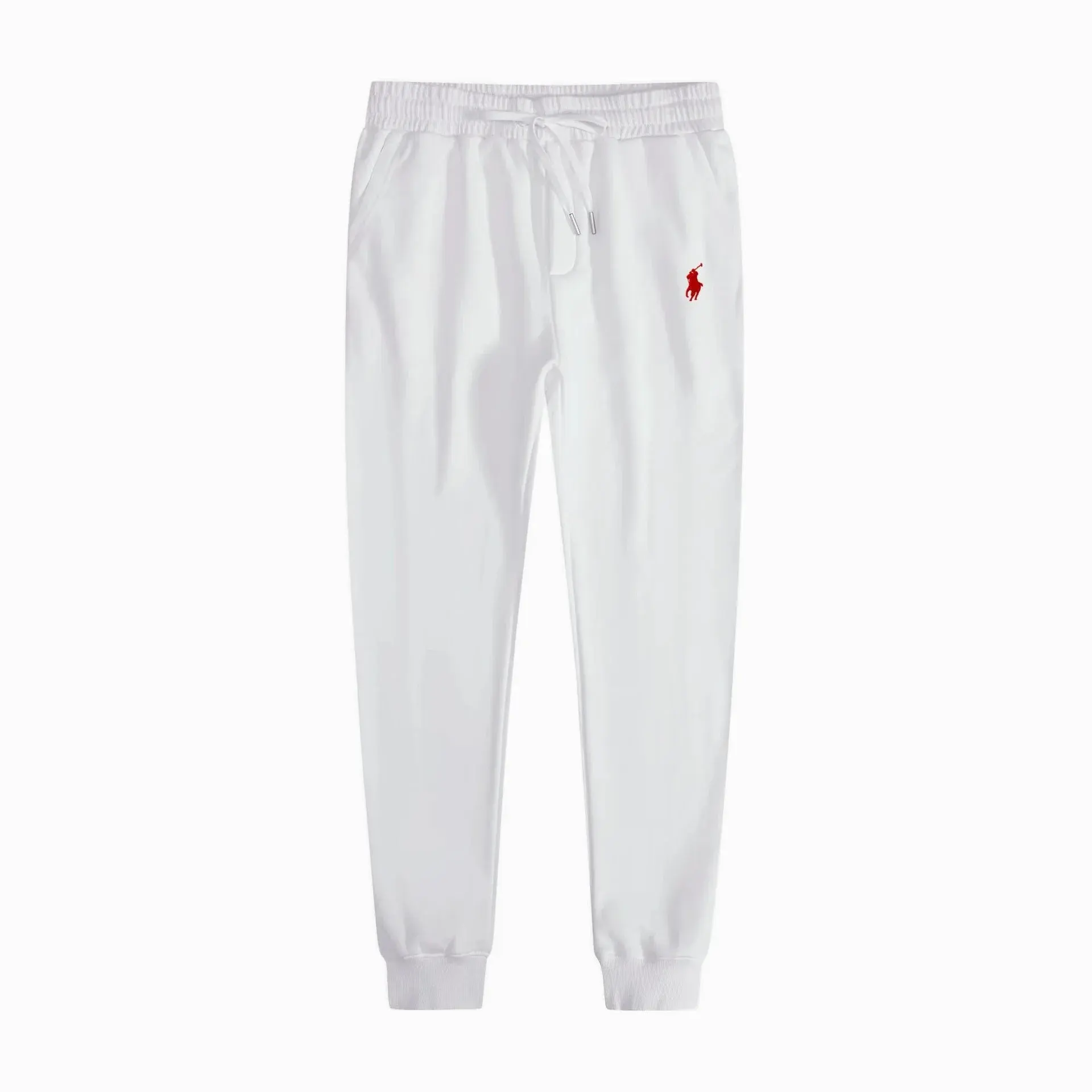 Polo Ralph Lauren White Joggers with Red Logo