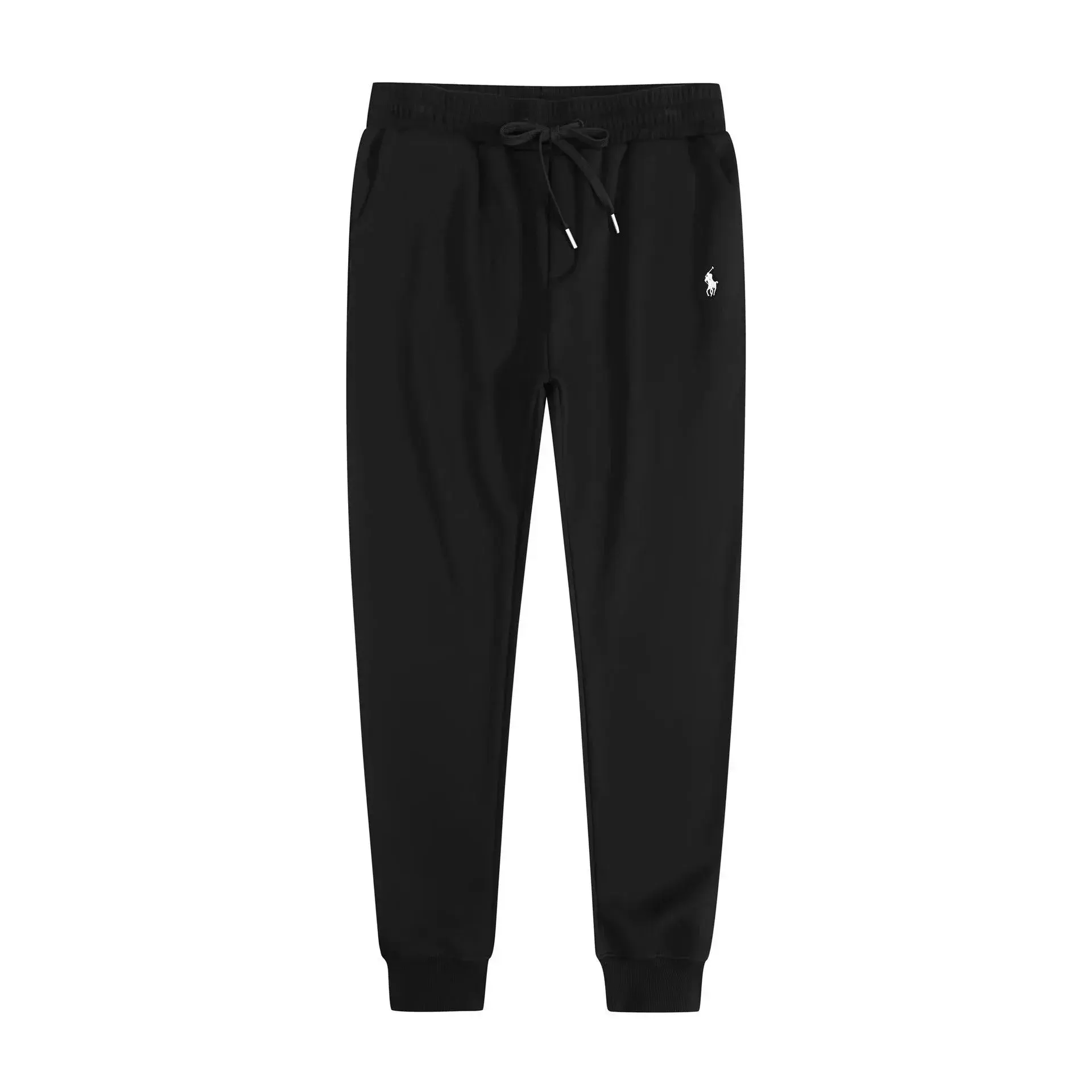 Polo Ralph Lauren Black Joggers with White Logo