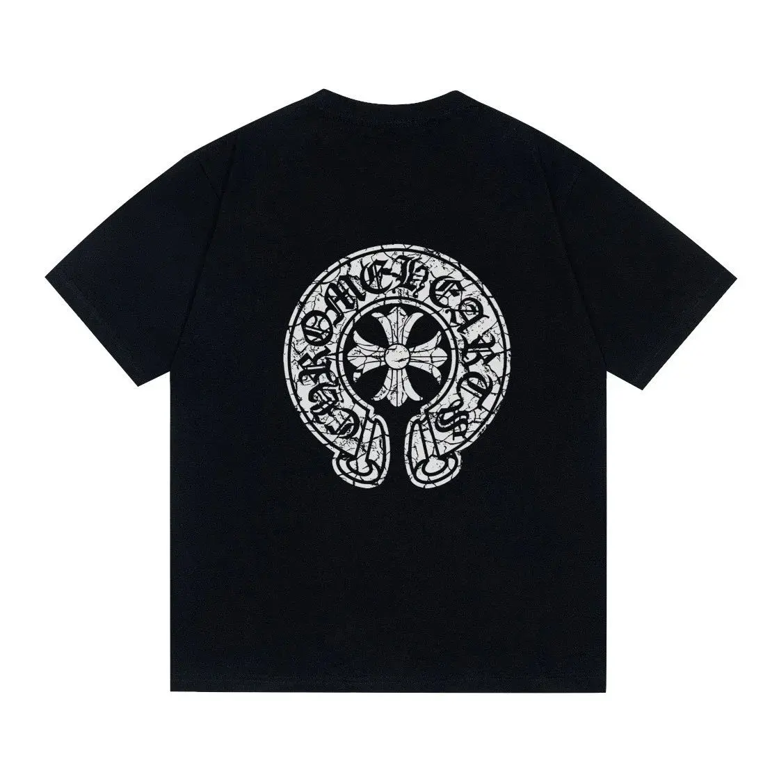 Chrome Hearts Horseshoe Cross T-Shirt Black White