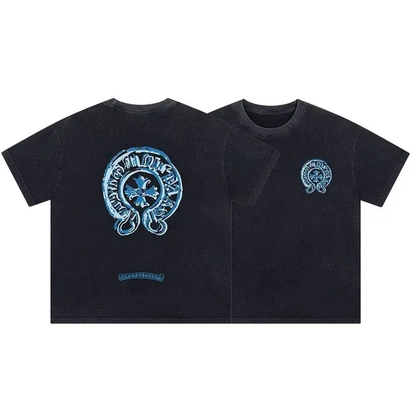 Chrome Hearts Blue Horseshoe T-Shirt Black