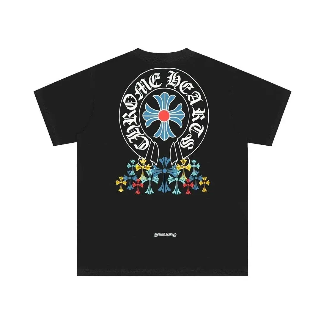Chrome Hearts Horseshoe Floral Cross T-Shirt Black