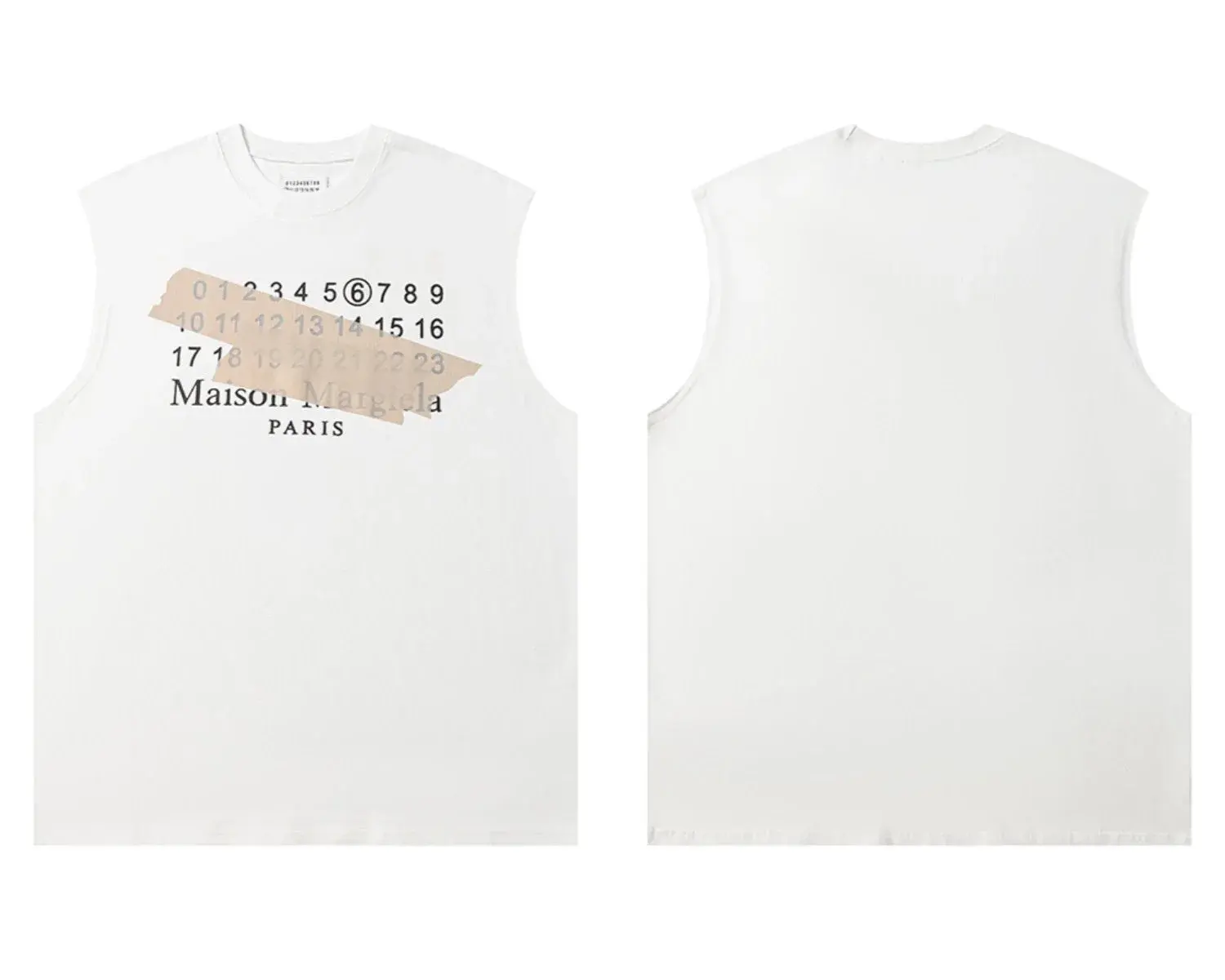 MM6 Maison Margiela Number Tag Tank Top White